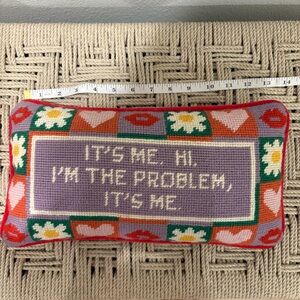 Taylor Swift Inspired Colorful Needlepoint Pillow for Home Office